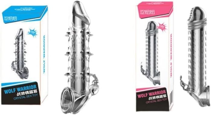 Silicone Penis Sleeve Reusable Condoms Stretchy Textured Studded Stretchy Penis Extender Set Cock Sleeve Penis Rings Erection Delay Sex Toys for Men Couples with Sex Dice 3PCS - Image 3