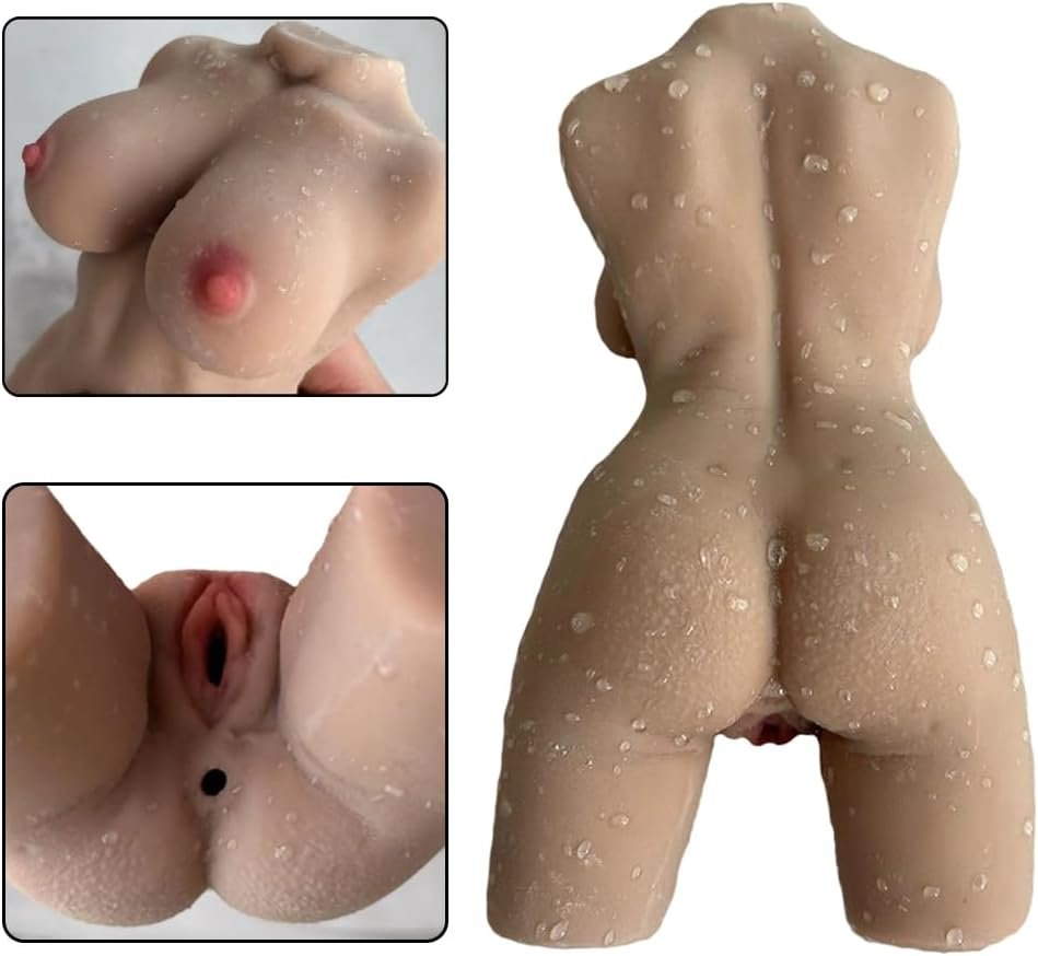 1.47LB Realistic Small Torso Sex Doll Wheat Skin, Lifelike TPE Male Masturbator with Pocket Pussy Vaginal and Anal,Real Solid Love Dolls for Sex with Breasts Boobs Butt Ass,Adult Sex Toy for Men - Image 3
