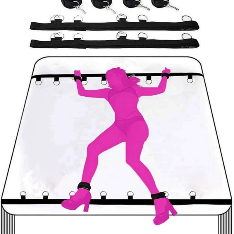 BDSM Sex Bondage Restraints Kit Rope Straps Set Sex Ties for Ankles and Wrists Bar Bed Restraints Sex Things Furniture Handcuffs Bracelets Hand Cuff Set for Women Adults Bedroom Couples Kinky Sweater