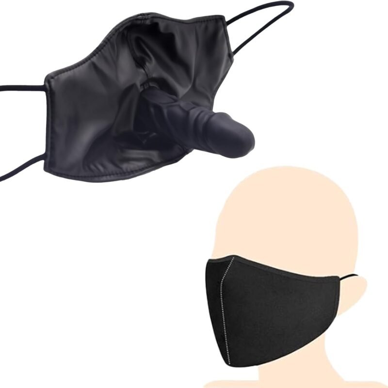 BDSM Ball Gag Sex Play, Bondage Gags & Muzzle with Mask,Ball Gag Breathable Silicone Ball Sex Gag Face Dildo Kinkly Sex Toys for Women Men Couples