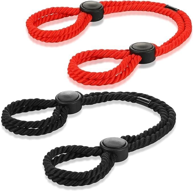 2Pack Black & Red Sex Bondage BDSM Rope Kit Handcuffs Sex Bed Set Adults Couples Bondage Gear & Accessories for Women Men Sweater Yoga UMN0