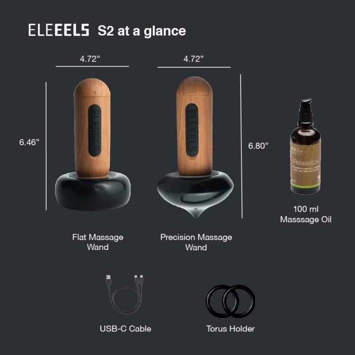 Electric Hot Stones Foot Neck Massager Wand Set with 100ml Aromatherapy Massage Oil, Fathers Day Dad Gifts, Birthday Gifts, Back Massager for Pain Relief Deep Tissue, Adjustable Heat - Image 6