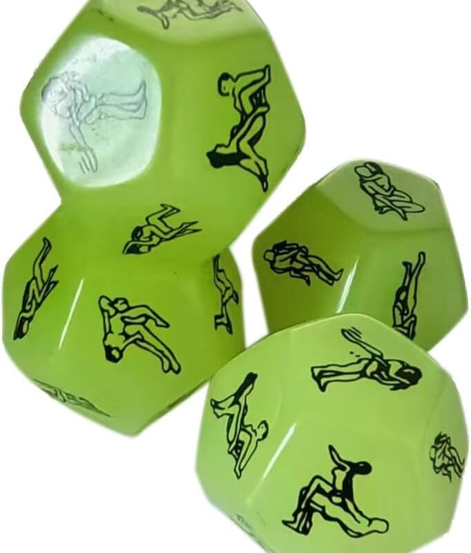 Versatile Bed Restraints Couple Sex Toys with Love Sex Dice Posture & Adult Sex Toys Nipple Clamp Labia Clip BDSM Kit, Adult Sex Toy Accessories for Couples Games (Love Sex Dice Green)