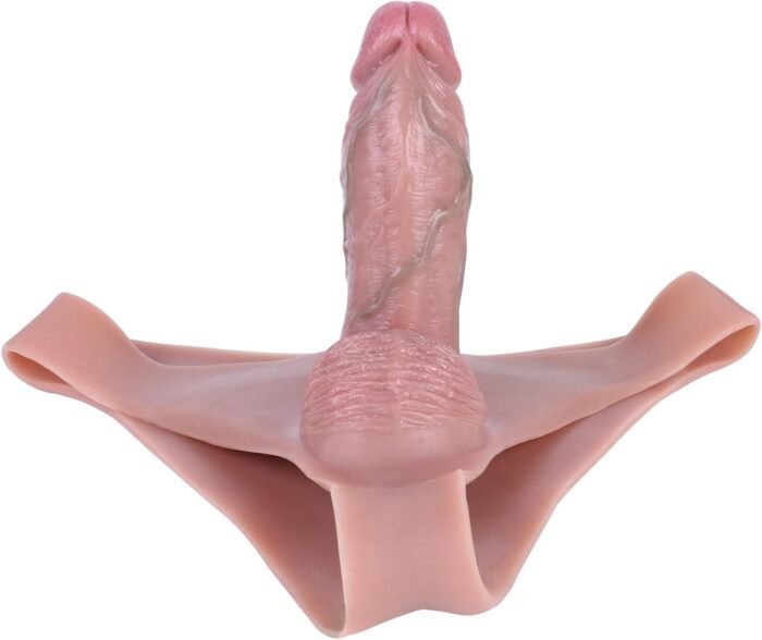 Skin Color Triangle Silicone Panty Dildo Underwear with 6.4 in Hollow Penis, Reusable Wearable Strapless Strap On Dildo Adult Sex Toy for Men Couples - Image 5