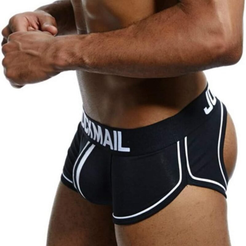 JOCKMAIL Men Open Back Underwear Men Boxer Shorts Cotton Backless boxer