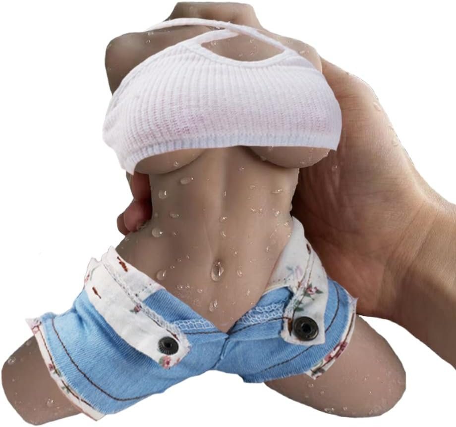 1.47LB Realistic Small Torso Sex Doll Wheat Skin, Lifelike TPE Male Masturbator with Pocket Pussy Vaginal and Anal,Real Solid Love Dolls for Sex with Breasts Boobs Butt Ass,Adult Sex Toy for Men - Image 2