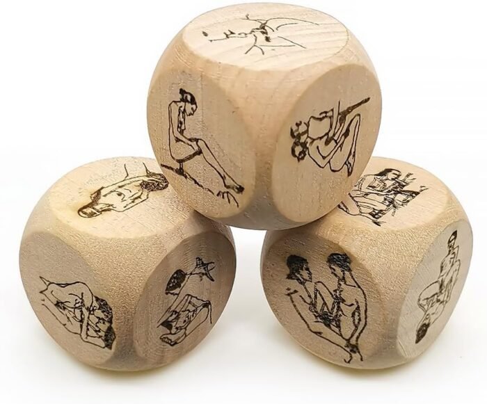 4Pcs Wooden Dice Games for Couples,Random Challenge Dice,Adult Dice Games for Couples,Sex Dice for Role Playing Game,Novelty Fun Love Dice for Adults - Image 3