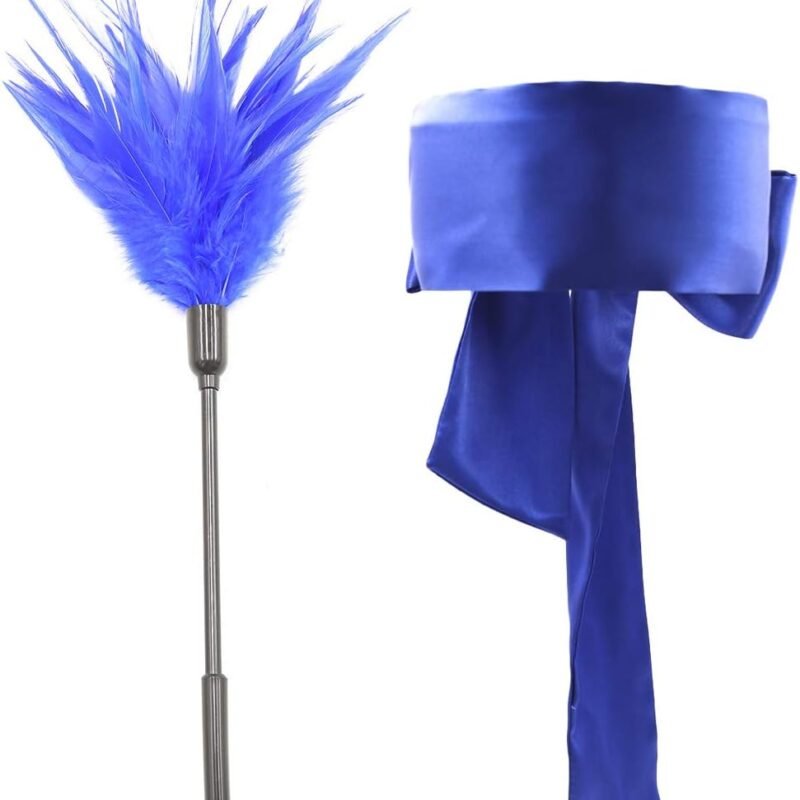 Silk Blindfold Eye Mask Set Feather Tickler BDSM Adult Spanking Whip Paddle Tickler for Sex Play BDSM Satin Sleep Eye Mask