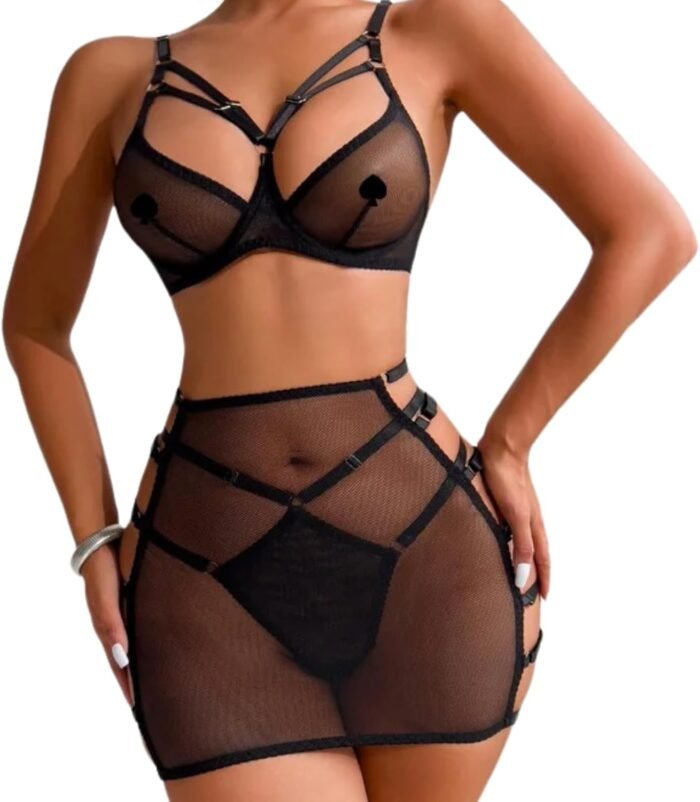 Modern Dark Mesh Lingerie