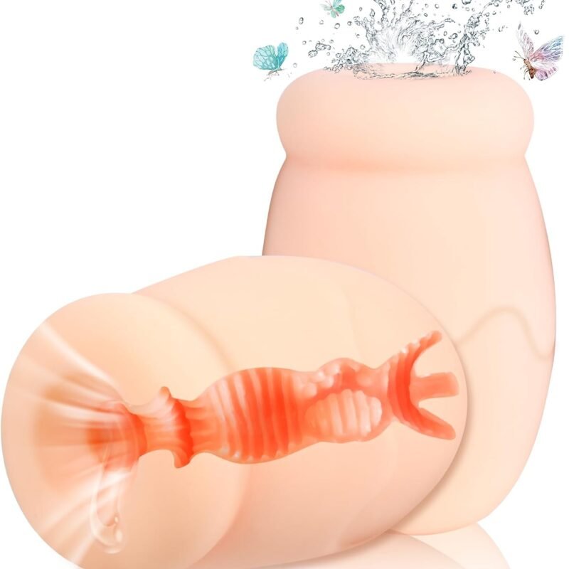 Male Masturbator Sex Toys for Men - Squeezable Pocket Pussy for Mens Masturbation, Plump and Soft Fleshy Egg Male Masturbating Stroker Penis Training Sleeve Blowjob Sex Toys Dolls for Men, Adult Toys