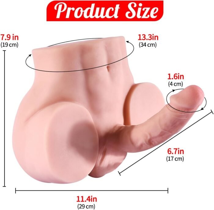 Realistic Male Sex Doll for Women Hands Free masturbators Huge Dildo Gay Sex Toys Men Anal masturbator Female Adult Dolls Sex Toy Real Life Size Torso Female masturbador Silicone Big Penis - Image 2