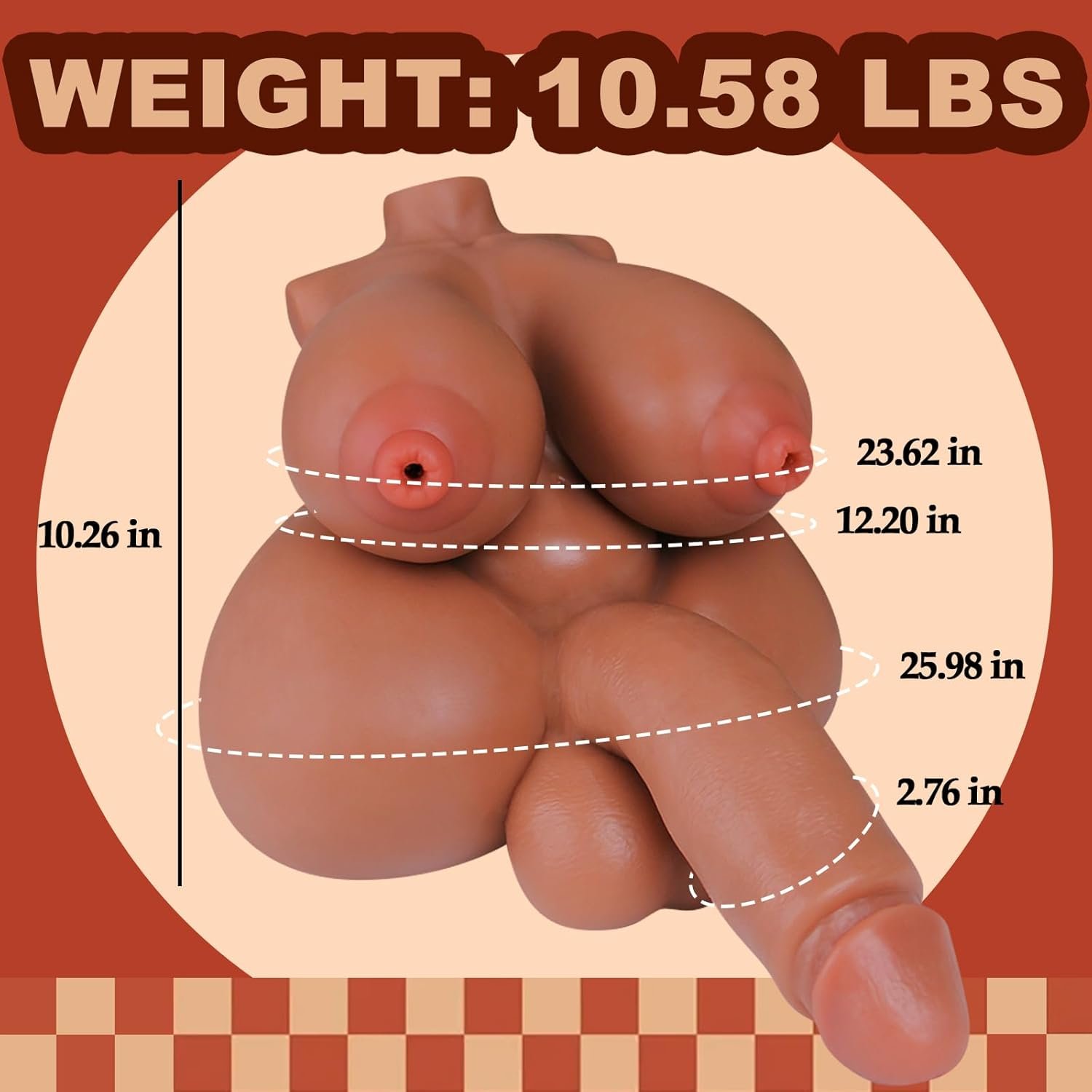 10.58 Lbs Shemale Sex Doll with Penetrable Dildo and Nipples, 5 in 1 Sex Doll Male Masturbator for Men Gay with Vaginal Anal Breast Channel, Transsexual Sex Dolls for Couple (Wheat) - Image 2