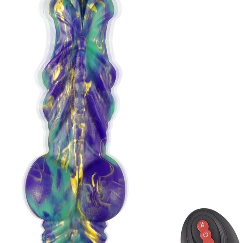 9" Thrusting Monster Dildo Vibrator Fantasy Sex Toys,Vibrating Realistic Dog Knot Penis G-spot Stimulator,Big Thick Silicone Anal Plug Prostate Massager with Remote Control & Suction Cup for Women Men