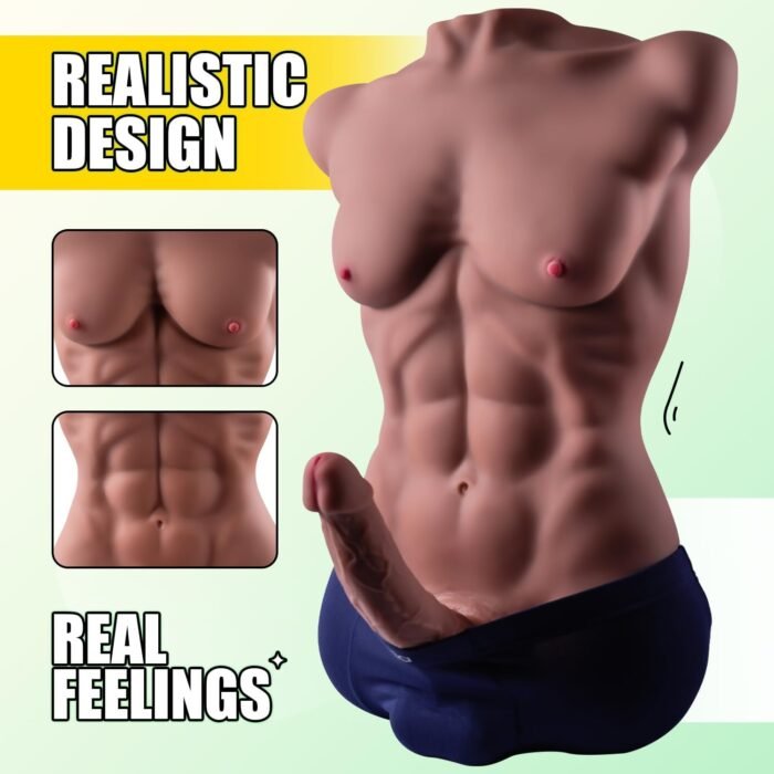 Male Sex Doll for Women Female Masturbation with Flexible Dildo - Life Size Sex Doll Torso with 7in Huge Cock Penis for G-spot Anal, Adult Sex Toy with Muscle Abs for Female Men Gay Couple - Image 4