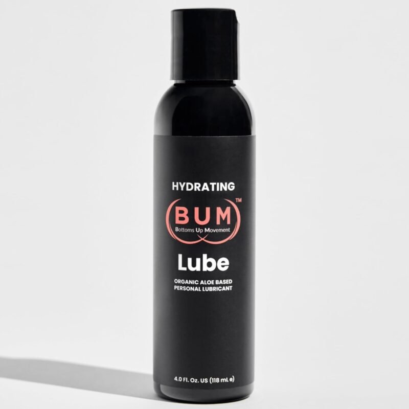 (Bum) Water Based Lube - Organic Aloe Personal Lubricant and Vaginal Moisturizer, Uber Hydrating, pH Balanced, Fragrance Free, Hypoallergenic, Condom Compatible, for Men, Women, Couples, 4oz