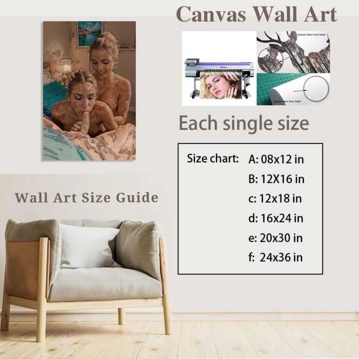 Sexy Nude Couple Sex for Bedroom Erotic Poster Canvas Wall Art Posters For Room Aesthetic And Decor Pictures Poster For Living Room Bedroom Decor Unframed12x16inch - Image 2