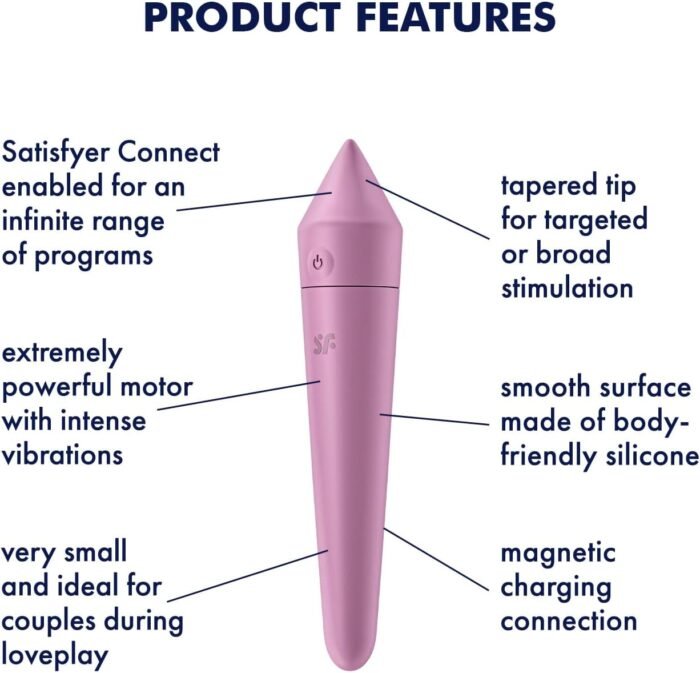 Satisfyer Ultra Power Bullet 8 Connect App Vibrator Sex Toy | Adult Toys for Women | Best Mini Clitoral Vibrator | Vibrating Sexual Pleasure Device | Stimulation Vibrators (Lilac) - Image 2