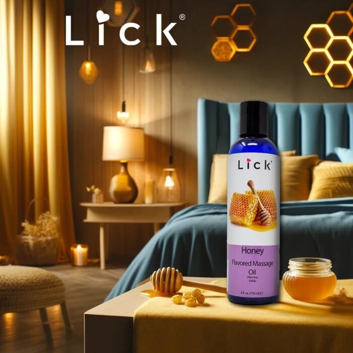 Honey Flavored Massage Oil for Couples – Edible Massaging Lotion with Vitamin E and Sweet Almond and Coconut Oil is Non Sticky and Gentle on Skin – Natural, Relaxing and Vegan Friendly (4 oz) - Image 2