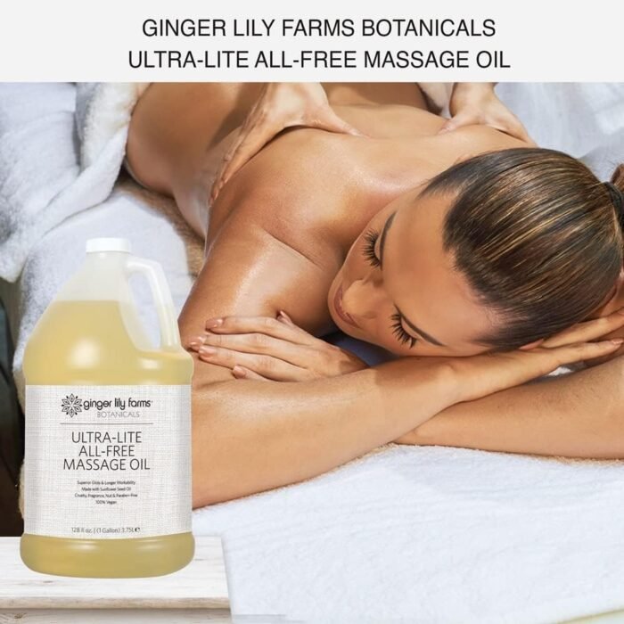 Ginger Lily Farms Botanicals Ultra-Lite All-Free Massage Oil, 100% Vegan & Cruelty Free, 1 Gallon - Image 5