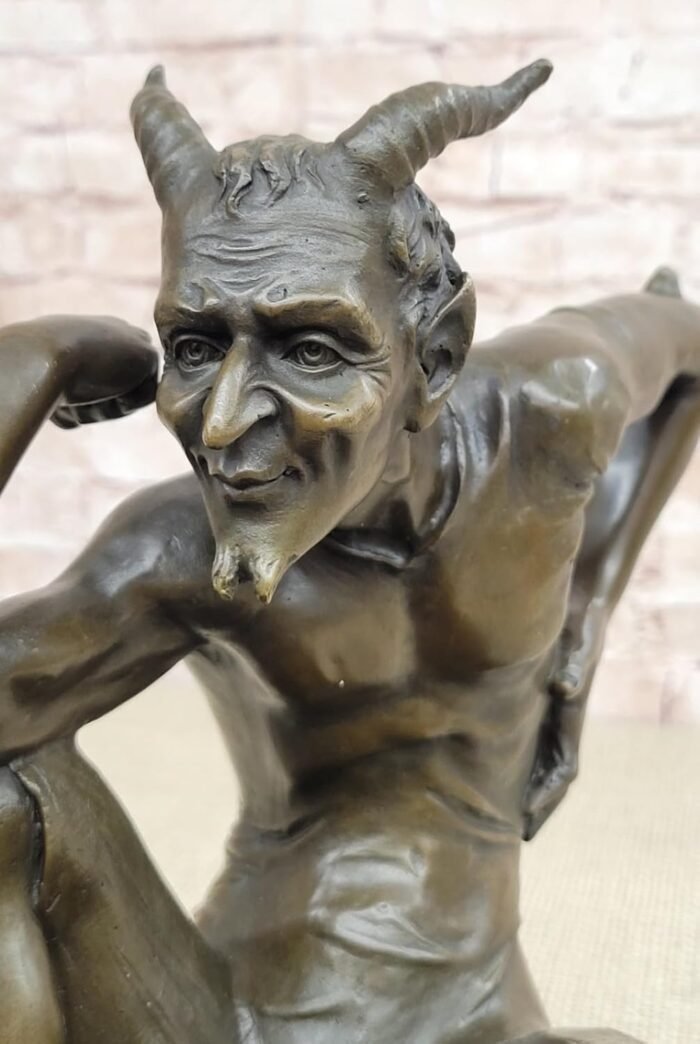 Hot Cast Bronze Lustful Devil Satyr Faun - Art Deco Erotic Sculpture by Milo Decorative Gift Decor Artwork by Think Bronze - Image 5