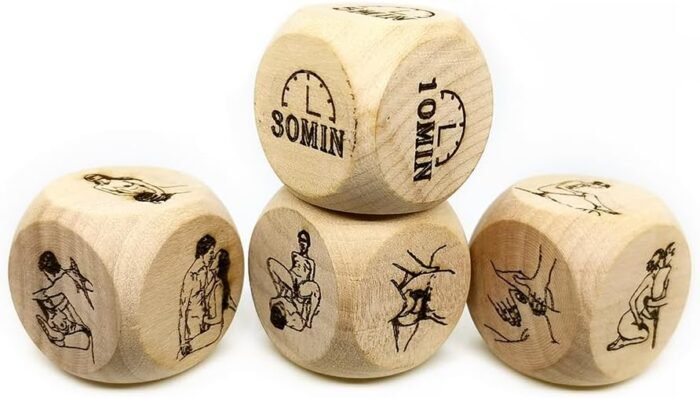 4Pcs Wooden Dice Games for Couples,Random Challenge Dice,Adult Dice Games for Couples,Sex Dice for Role Playing Game,Novelty Fun Love Dice for Adults - Image 2