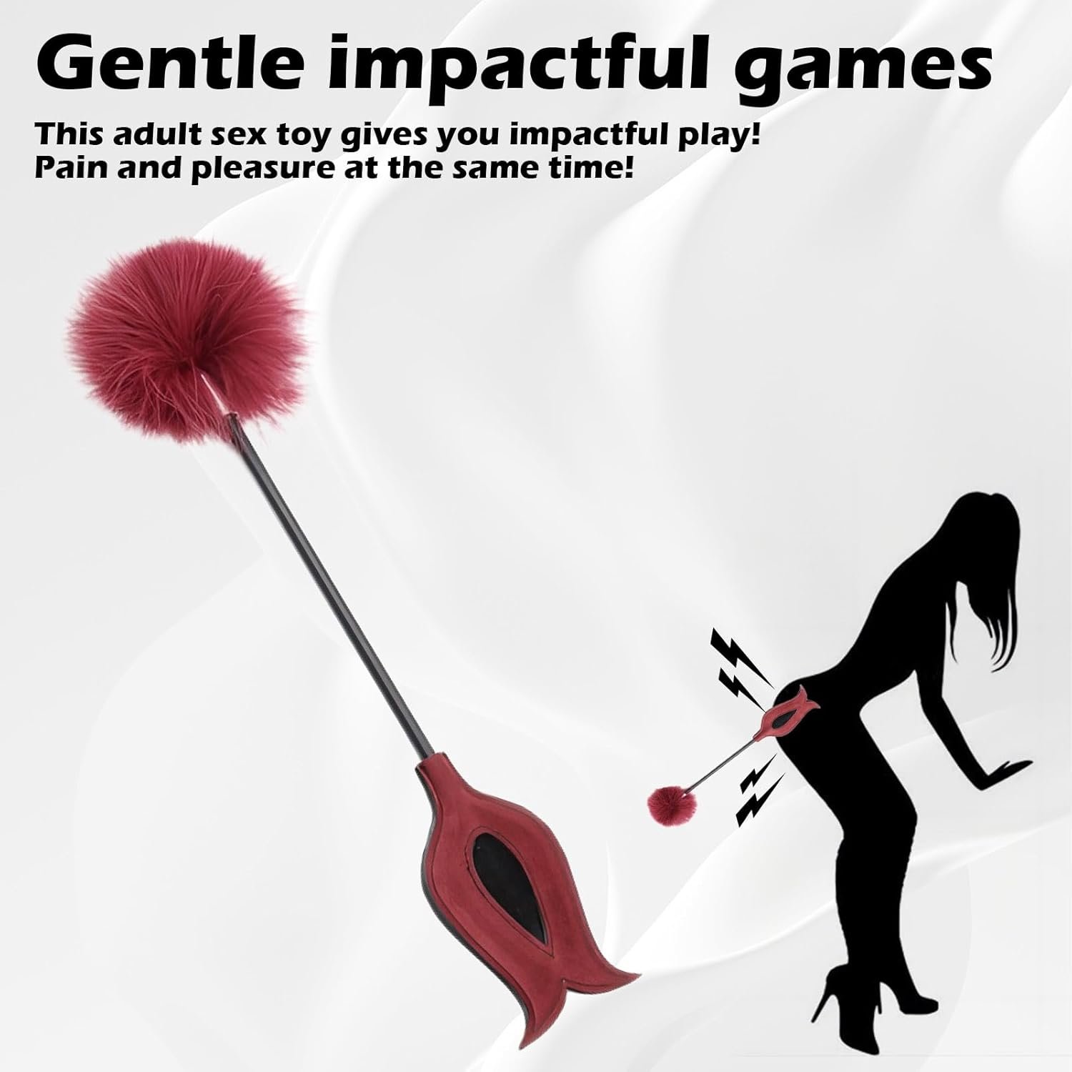 Dual Spanking Paddle Double Ended Sex Paddles Feather Tickler Slapper Whip BDSM Paddle SM Games Play Fetish Restraints Adult Kinky Erotic Sexual Toy for Women Men Couple Cosplay Role Play - Image 3