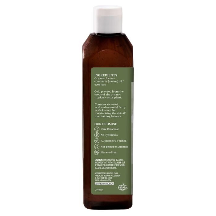 Aura Cacia Organic Castor Oil, 16 fl. oz., Skin Care, Hair Care, Massage, Moisturizes Skin, Creates Healthy Skin Barrier - Image 2