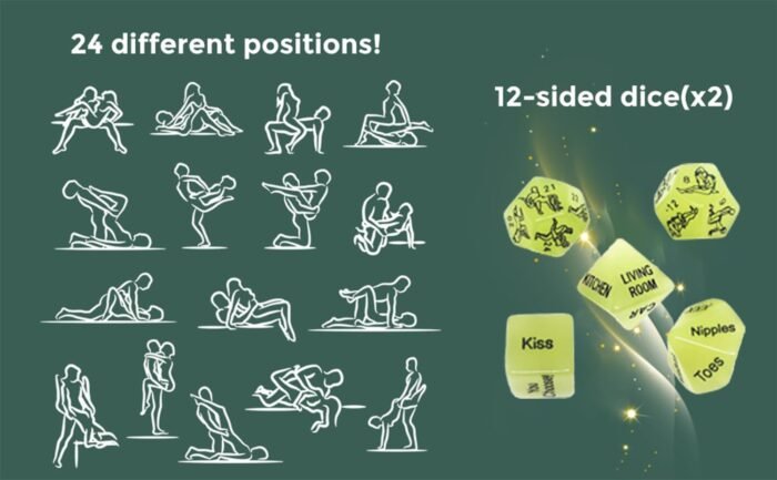5 Green Glowing Game Pattern Dice Accessories, Automatic Glowing Dice Fitness Equipment, Clear Action Guidance Patterns, Relaxing Massage Guidance, Couple Gift - K3 - Image 3