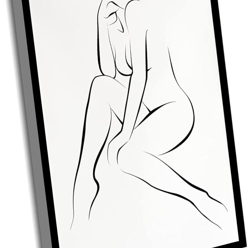 Abstract Canvas Wall Art,Nude Woman Art,Erotic Woman Line Art,Naked Female Art,Body Line Drawing,Nude Line Drawing,Sexy Drawing,Erotic Wall Art,Wall Decor,8x12 Inch Framed Wall Art