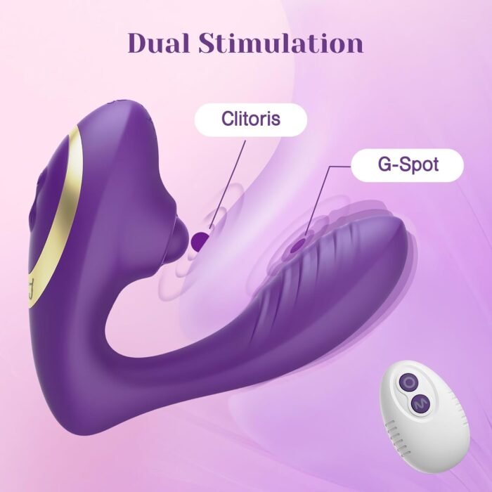 Tracy’s Dog Adult Toys, Clitoral & G Spot Vibrator with Remote, 10 Tapping Pulse & 10 Vibration Modes, Body-Safe Silicone, Waterproof & Rechargeable, Rabbit Vibrating Sex Toy for Women Couples Purple - Image 5