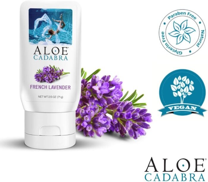 Aloe Cadabra Flavored Personal Lubricant and Vaginal Moisturizer, Organic Edible Aloe Lube for Men, Women and Couples, Non-Staining, pH Balanced, Toy Compatible (French Lavender, 2.5 Ounces, 1 Pack) - Image 6