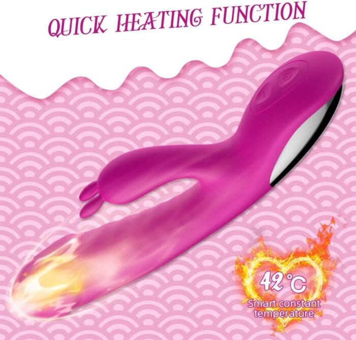 Thrusting Dildo Vibrator Sex Toys for Women G Spot Rabbit Vibrators Adult Sex Toys with 10 Vibrating Modes and Clitoris Stimulator for Multiple Stimulation Silicone Waterproof Rechargeable - Image 6