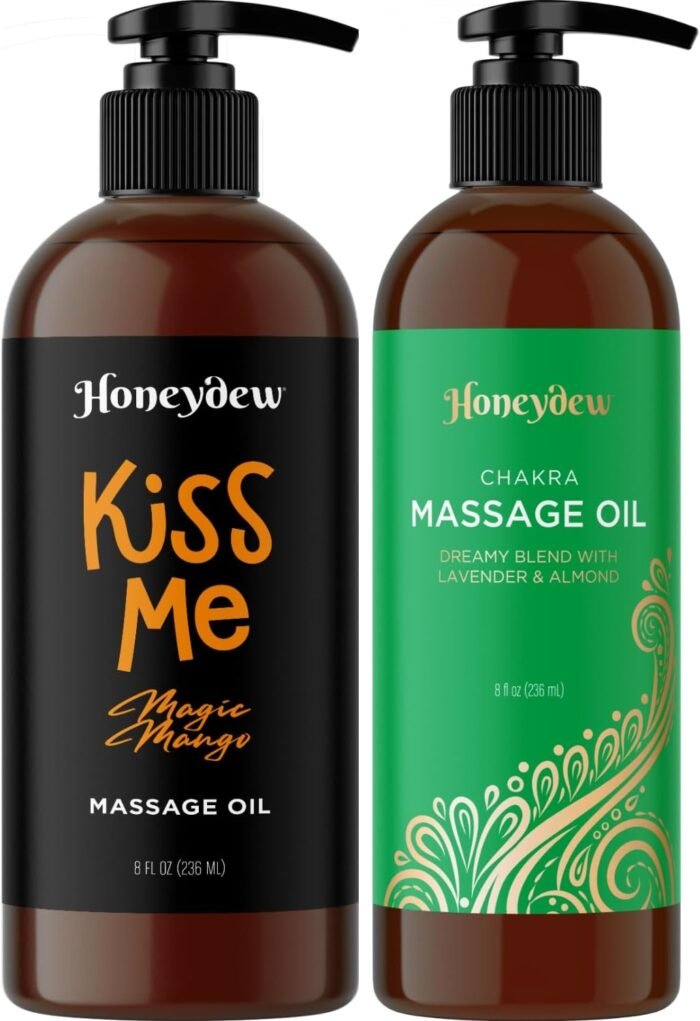 Sweet and Sensual Massage Oils for Couples - Mango and Aromatherapy Romantic Full Body Massage Oils with Sweet Almond Oil for Easy Gliding Special Moments - Therapeutic Grade Scented Body Oils