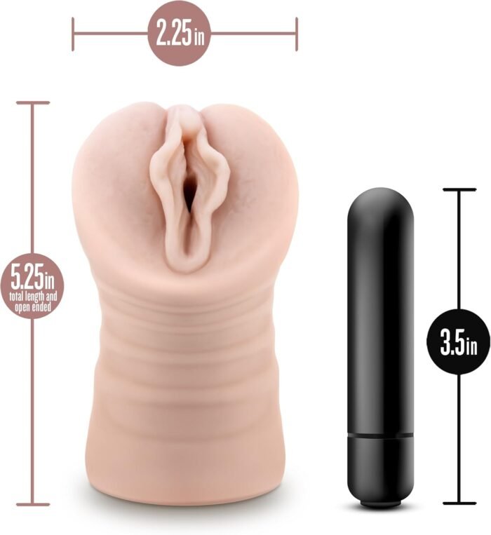 Blush Novelties Enlust Destini - AI Male Masturbator - Tight & Nubbed Canal Stroker with Vibrating Bullet to Amplify Pleasure - Super Soft X5® Plus - Open Ended to Fit Most Sizes - Sex Toy for Men - Image 3