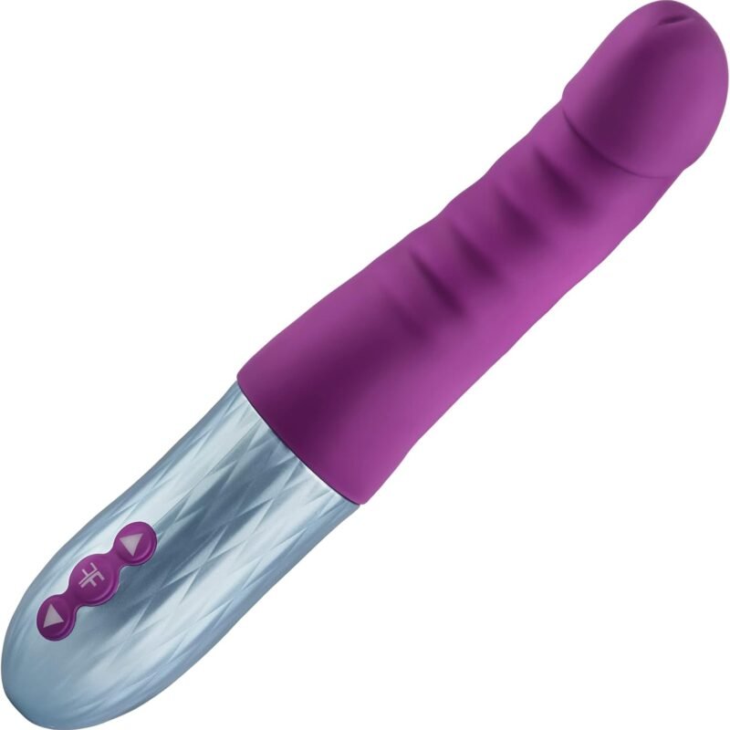 Cadenza Thrusting Vibrator for Women - Thrusting Dildo G Spot Vibrator with 7 Thurst Speeds - Splashproof, Soft Liquid Silicone Adult Sex Toys (Purple)