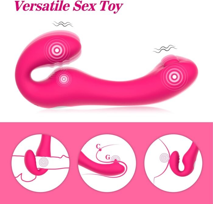 G Spot Clitoral Vibrator for Women and Lesbian-Remote Control Double Ended Strapless Dildo with 10 Flapping&Vibrating Modes,Waterproof Clitoral Stimulator Versatile Adult Sex Toy - Image 2