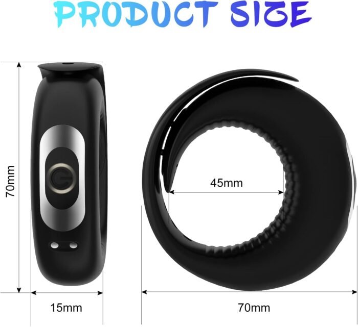 Vibrating Penis Ring with Adjustable Buckle, 10 Vibration Modes, Adorime Rechargable Penis Vibrator Stretchy Silicone Cock Ring for Erection Stimulating Pleasure Enhance, Sex Toys for Men and Couples - Image 5