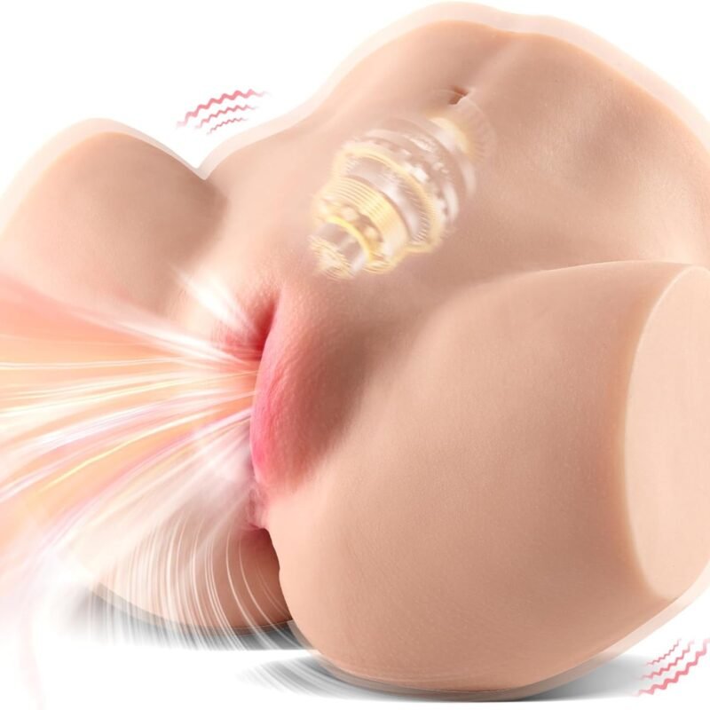 10LB Sex Doll Butt with Sucking Vibrating Motor, Automatic Flesh Realistic Male Masturbator with Plump Vagina, Sex Dolls for Men Silicone Pocket Pussy with Vaginal Channel Adult Sex Toys
