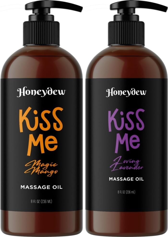 Sweet and Sensual Massage Oils for Couples - Mango and Lavender Romantic Full Body Massage Oils with Sweet Almond Oil for Easy Gliding Special Moments - Therapeutic Grade Scented Body Oils