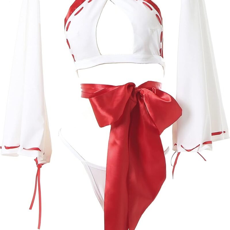 JasmyGirls Anime Lingerie Japanese Sexy Witch Cosplay Bikini Kawaii Kimono Costume Maid Outfit Halloween Lolita Bra and Panty Set