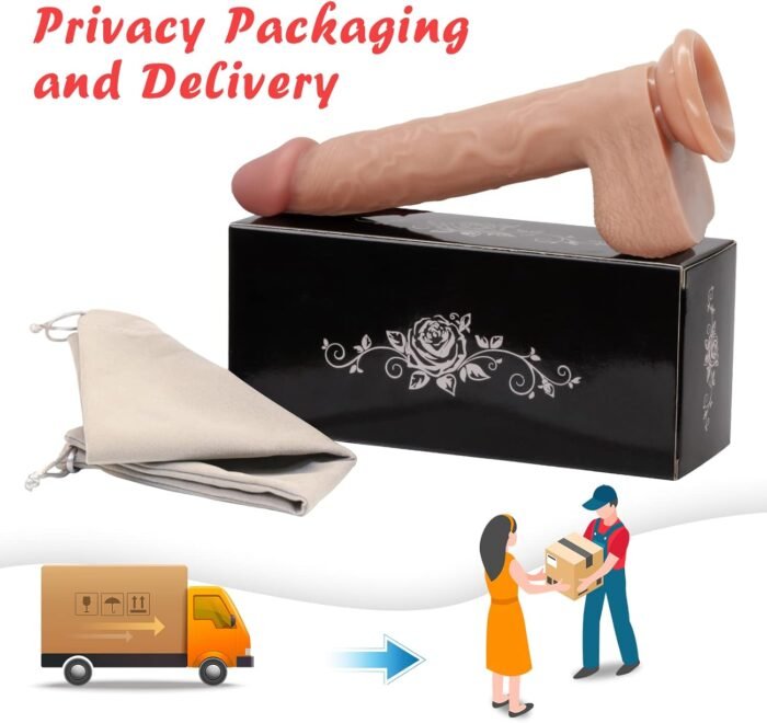 7.9" Silicone Realistic Dildos Sex Toy with Strong Suction Cup for Hands-Free, Flexible Lifelike Sex Toys, Anal Adult Harness Strap On Sex Toys for Women (Brown) - Image 7