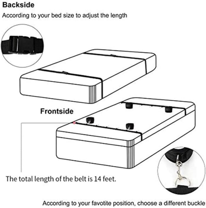 Bed Bondaged Restraints Sex Kit for Couples Under King Size Bed Sex Resistance Bands Bed Queen Sex Tied Down Straps for Adult Play Ankles and Wrists Sex Handcuffs Bedroom Blindfolds Toys Women Sweater - Image 3