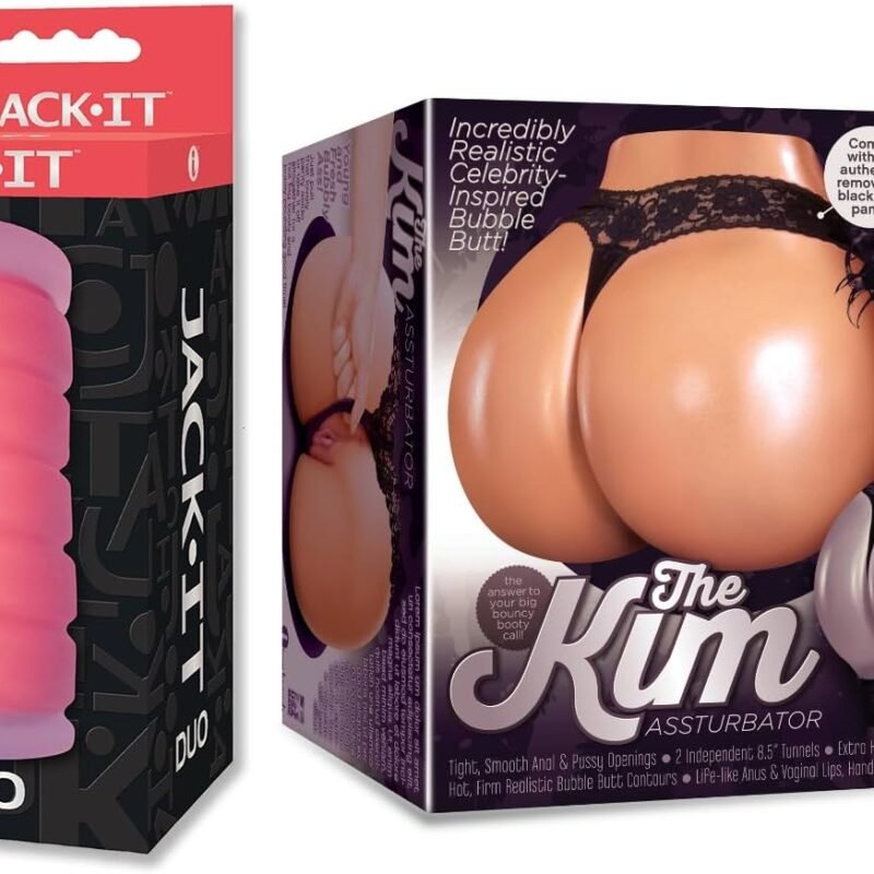Sex Toy Couples kit of Jack-It Duo, Cherry and Icon Brands The Kim Assturbator Masturbator