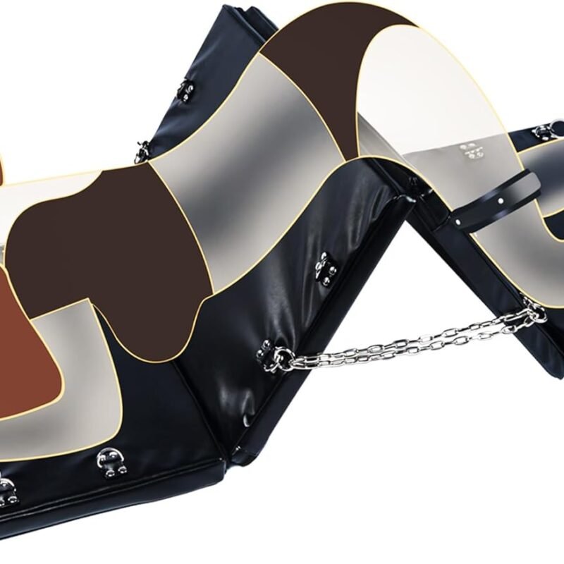 BDSM Bundled Restraint Sex Chair, Bedroom Sex Furniture, Sex Positioning Device, Cushion Approximately 66.9 Inches Long, 22.8 Inches Wide, and 1.18 Inches Thick, Black