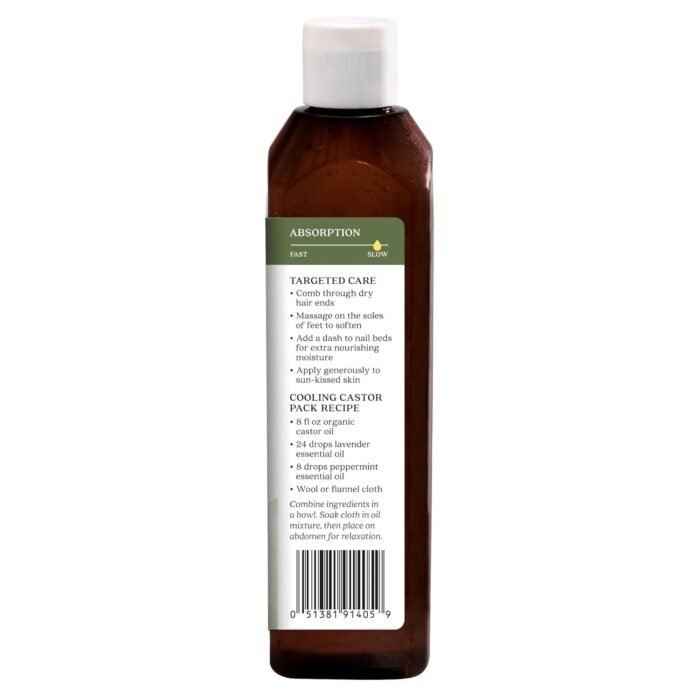 Aura Cacia Organic Castor Oil, 16 fl. oz., Skin Care, Hair Care, Massage, Moisturizes Skin, Creates Healthy Skin Barrier - Image 3