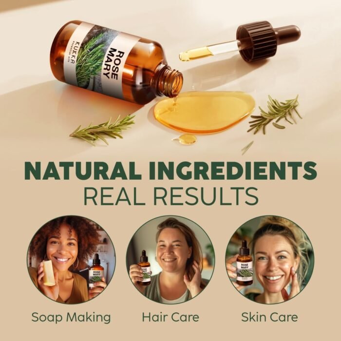 100% Pure & Natural Rosemary Oil for Hair, Skin, Aromatherapy & DIY Soap Making (4 Fl Oz / 118 ml) - Image 5
