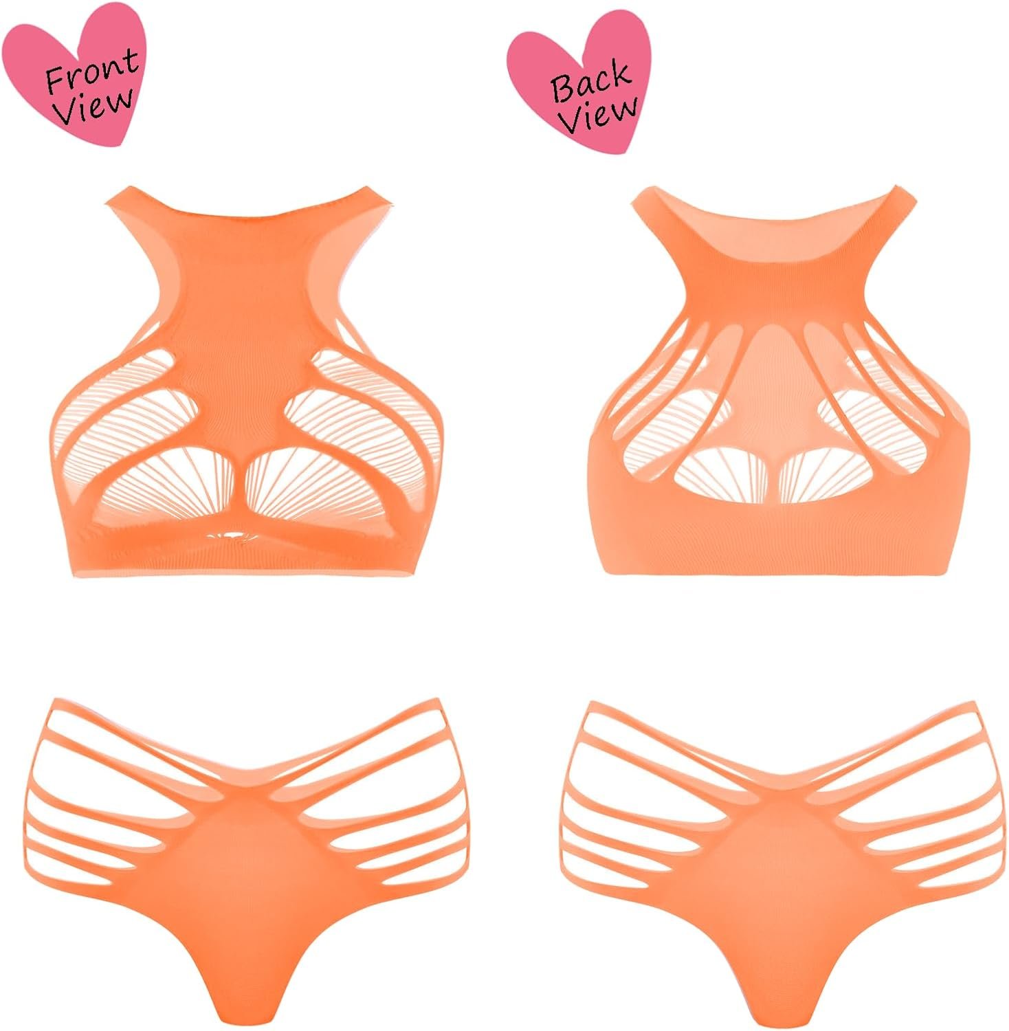 Women's Fishnet Lingerie Lace Stockings Bodysuits Mesh Babydoll for Women - Image 3