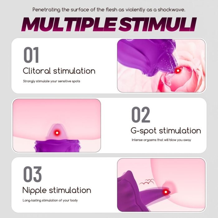 Roses Toy 2025 Newly Clitioral Sucker Powerful Womens Viboators Quiet Rose Viboatorr Waterproof Flower Vibration The Rose Adult Toy for Women 10 Speeds Couple Games Adult Bedroom XV1889 - Image 3