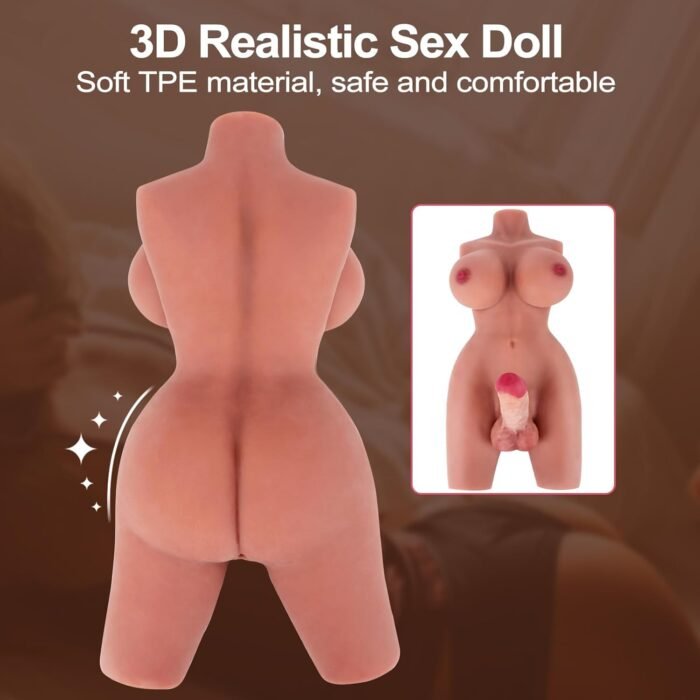 Shemale Sex Doll Torso Dildo - Male Sex Toy with Flexible Dildo for Women,Breasts and Anal,Unisex Love Doll for Men Gay Couple,Transsexual Torso Toy with Hug - Image 4