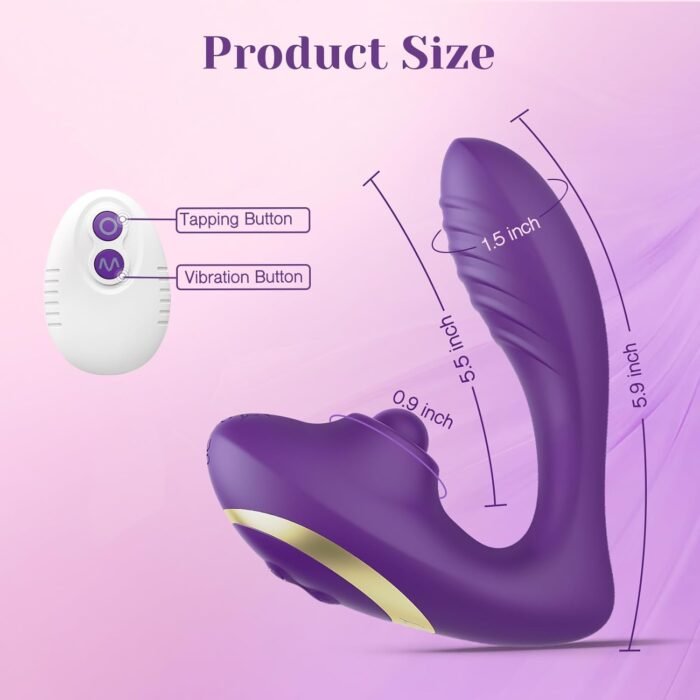 Tracy’s Dog Adult Toys, Clitoral & G Spot Vibrator with Remote, 10 Tapping Pulse & 10 Vibration Modes, Body-Safe Silicone, Waterproof & Rechargeable, Rabbit Vibrating Sex Toy for Women Couples Purple - Image 7